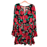 Sugar + Lips Black and Red Floral Romper NWT- Size XL