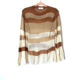 Goodnight Macaroon Striped Open Knit Thin Sweater- Size S