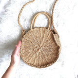 No Brand Circle Wicker Crossbody Handbag