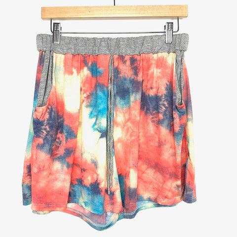 Egs Tie Dye Pull On Faux Drawstring Shorts- Size L