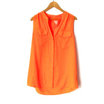 J. Crew Neon Orange Sleeveless Button Up Top- Size 12