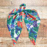 No Brand Floral Palm Print Scarf Hair Tie Scrunchie
