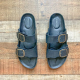 Maurices Black Double Strap Slip On Sandals- Size 10 (Brand new condition!)