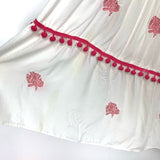 Chicwish White Embroidered Pom Pom Trim Dress- Size M (see notes)