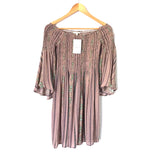 La Miel Layla James Off the Shoulder Smocked Bodice Bell Sleeve Dress NWT- Size S