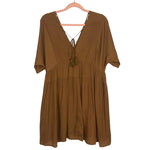 Vestique Brown Satin Frisco Bay Dress NWT- Size M