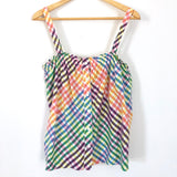 J Crew Pastel Checkered Button Up Top- Size 4
