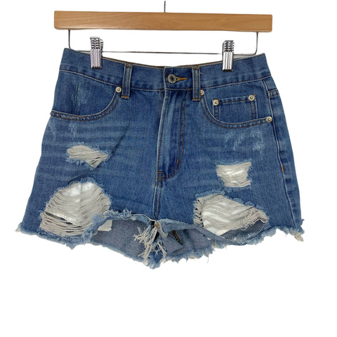 Caffeine Distressed Jean Shorts- Size S