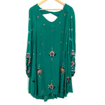 Free People Embroidered Oxford Bubble Sleeve Dress- Size S (see notes)