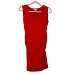 Oh Mamma Red Ruched Sleeveless Maternity Dress- Size S