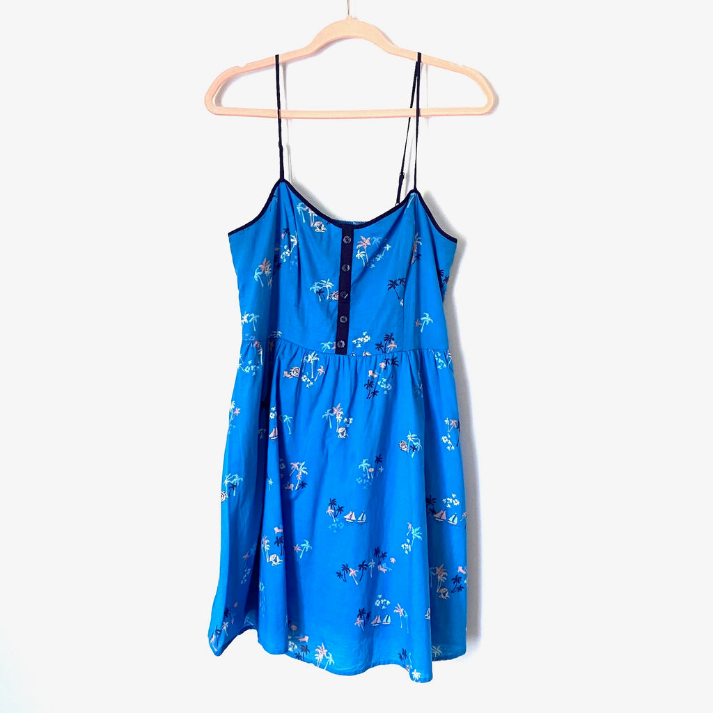 blue palm tree dress Blue Palm Tree Robe Chiara M
