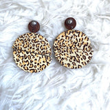 No Brand Animal Print Wooden Earrings