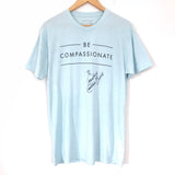 DaySpring Light Blue Graphic “Be Compassionate” AUTOGRAPHED Tee- Size M