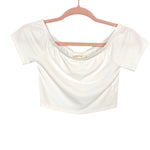 Vestique White Off the Shoulder Crop Top- Size S