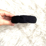 No Brand Black Ribbed Top Knot Headband