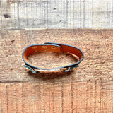 No Brand Black and Gold Medallion Strap Bracelet with Snap Closure