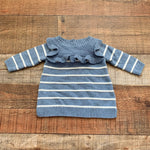 Baby Gap Blue and Cream Striped Ruffle Sweater- Size 0-3M