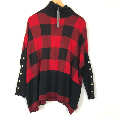 Joseph A Buffalo Plaid Turtleneck Sweater NWT- Size S