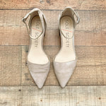 Sole Society Taupe Katrina Ankle Wrap Stacked Heel Pump Shoes- Size 9