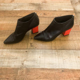 Manila Grace Black Red Heel Ankle Booties- Size ~10 (see notes)