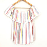 Allison Joy Clover Striped Off the Shoulder Top- Size XS