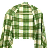 J Crew Green Plaid Metallic Scarf