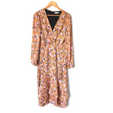 WAYF Yellow Floral Print Midi Dress- Size S