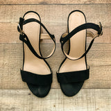 LOFT Black Suede Block Heel Sandals- Size 11
