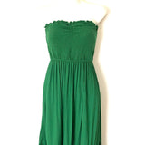 Aerie Green Smocked Bodice Strapless Dress- Size XS