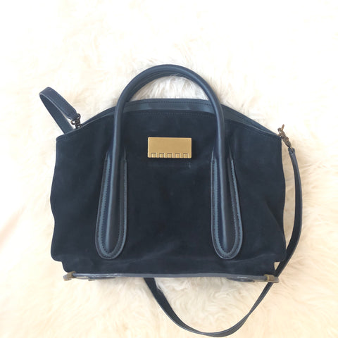 Zac Posen Suede and Leather Handbag