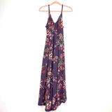 Agnes & Dora Floral Berry V-Neck Wide Leg Cropped Super Soft Jumpsuit NWT- Size XS (0-2)