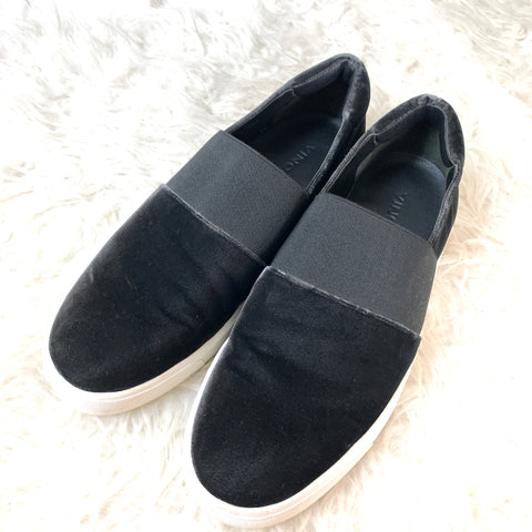 Vince Black Velvet Slip On Platform Shoes- Size 6