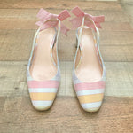 J Crew Rainbow Gingham Slingback Pumps- Size 9