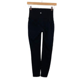 Lululemon Black Pleated Lace Side Panel Leggings- Size 4 (Inseam 24”)