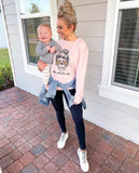 No Brand Pink #mama Long Sleeve Skull Top- Size S