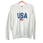 Gildan White USA Sweatshirt- Size L (see notes)