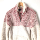 Love Tree Faux Fur Red/Cream Zipper Pullover NWT- Size S