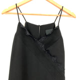 Greylin Black Pleated Lace Trim Cami- Size XS