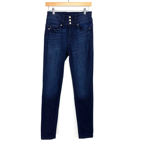 KanCan Dark Wash High Rise Button Up Skinny Jeans- Size 5/26 (Inseam 29")