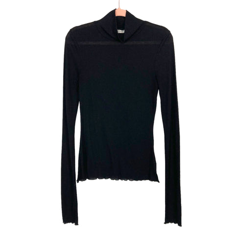 Free People Intimately Black Mock Neck Long Sleeve Top- Size L