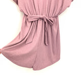 Pink Lily Ribbed Purple Romper with Waist Tie NWOT- Size M