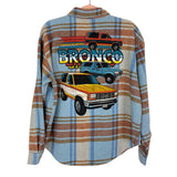 Ford Blue Plaid Bronco Flannel Button Up NWT- Size M