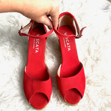 Viscata Red Peep Toe Wedges- Size 11