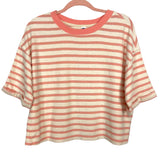 Old Navy Coral and Ivory Striped Cropped Pullover Top- Size XS (we have matching shorts)