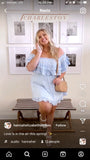Day + Moon Blue Swiss Dot Off the Shoulder Ruffle Dress NWT- Size L