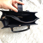 Urban Expressions Black Vegan Leather Magnetic Closure Handbag with Shoulder Strap NWT