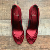 Pre-Owned Stuart Weitzman Red Peep Toe Stilettos- Size 6.5 (see notes)