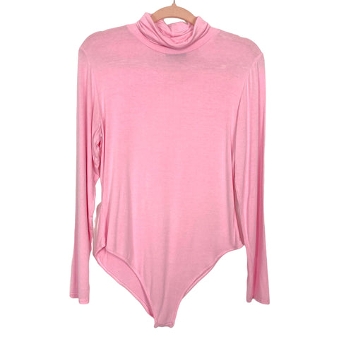 Pretty Little Thing Pink Turtleneck Bodysuit- Size 12