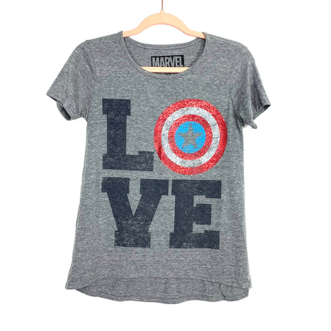 Marvel Grey Heathered Love T-Shirt- Size XL (Kids)