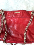 Rebecca Minkoff Red Zipper Bag with Gold Chain (see notes)